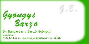 gyongyi barzo business card