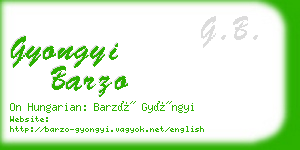 gyongyi barzo business card